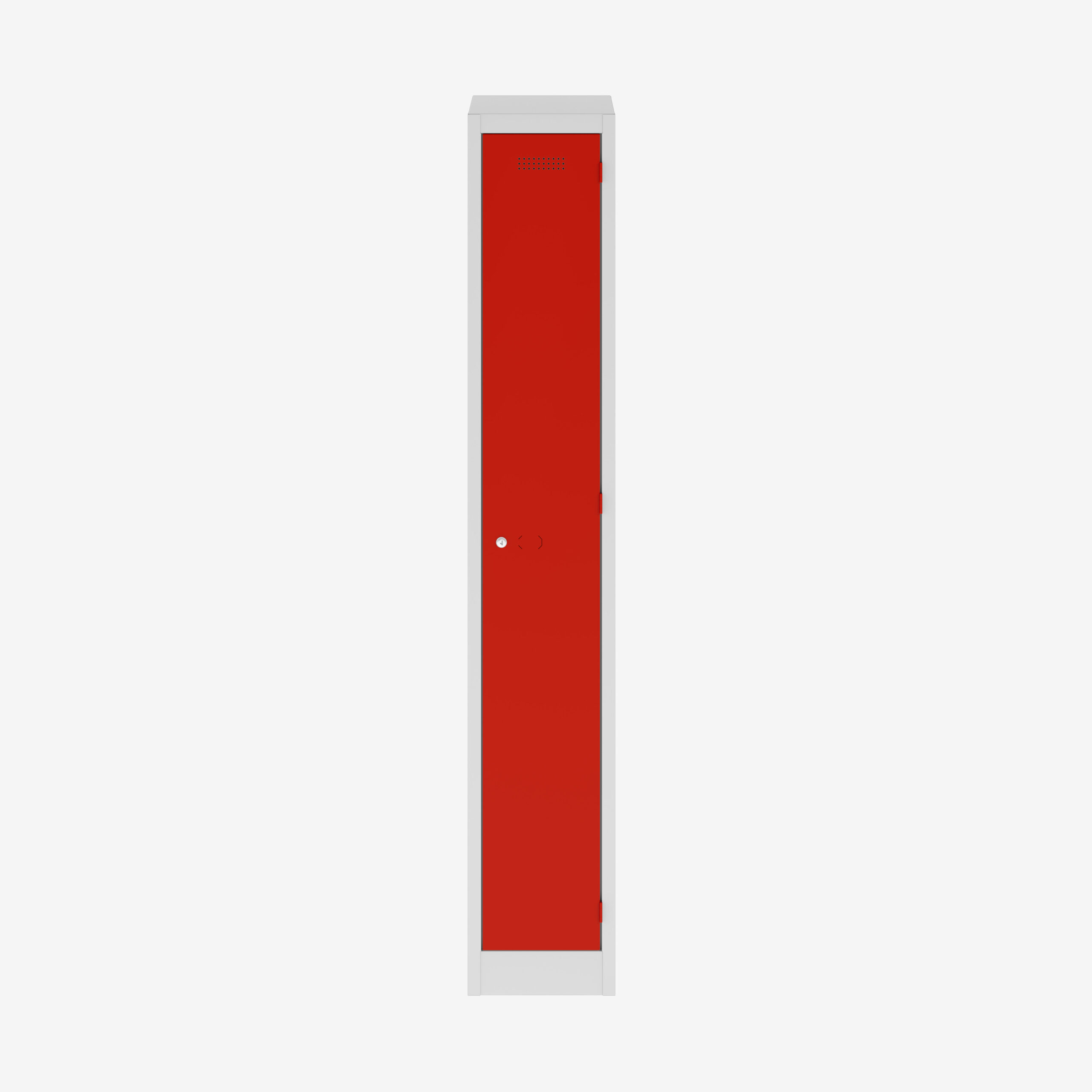 Bisley Single Door Locker in Light Grey Cardinal Red | 1800mm High One Door Locker